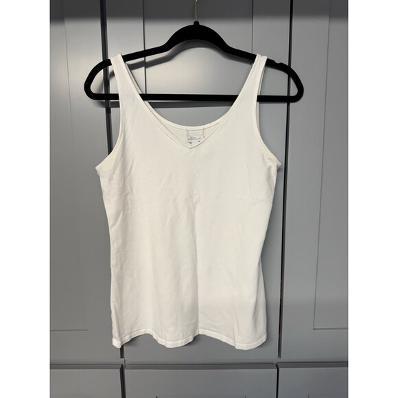 J.Jill Tank Top Camisole Medium Sleeveless V Neck Reversible‎ White Substantial - Picture 3 of 8